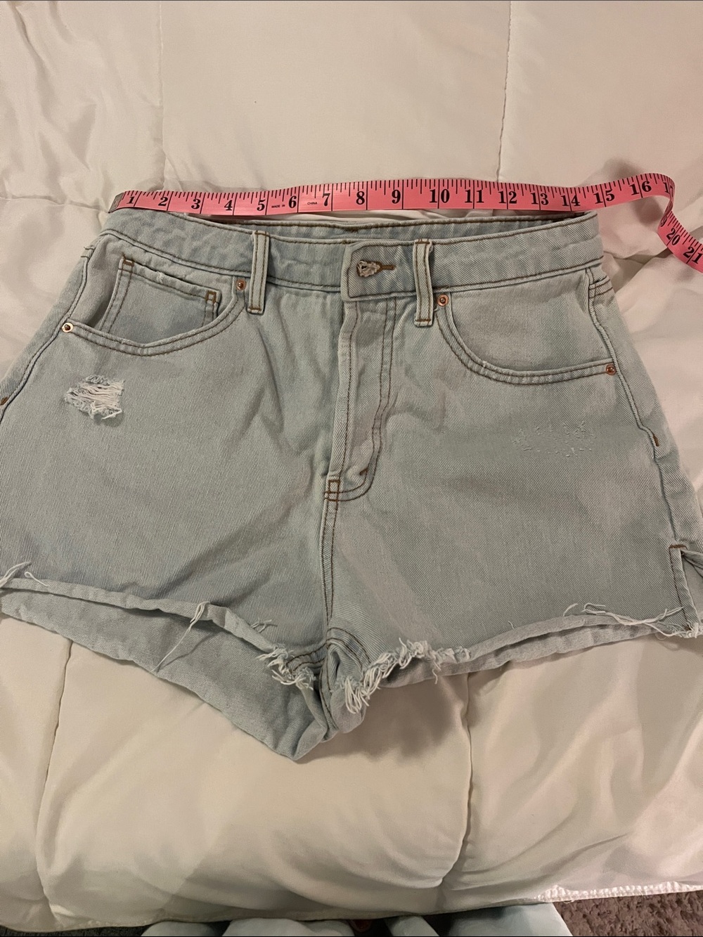 wild fable Light Wash Distressed High-Rise Jean Shorts